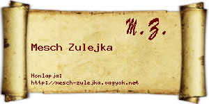 Mesch Zulejka névjegykártya